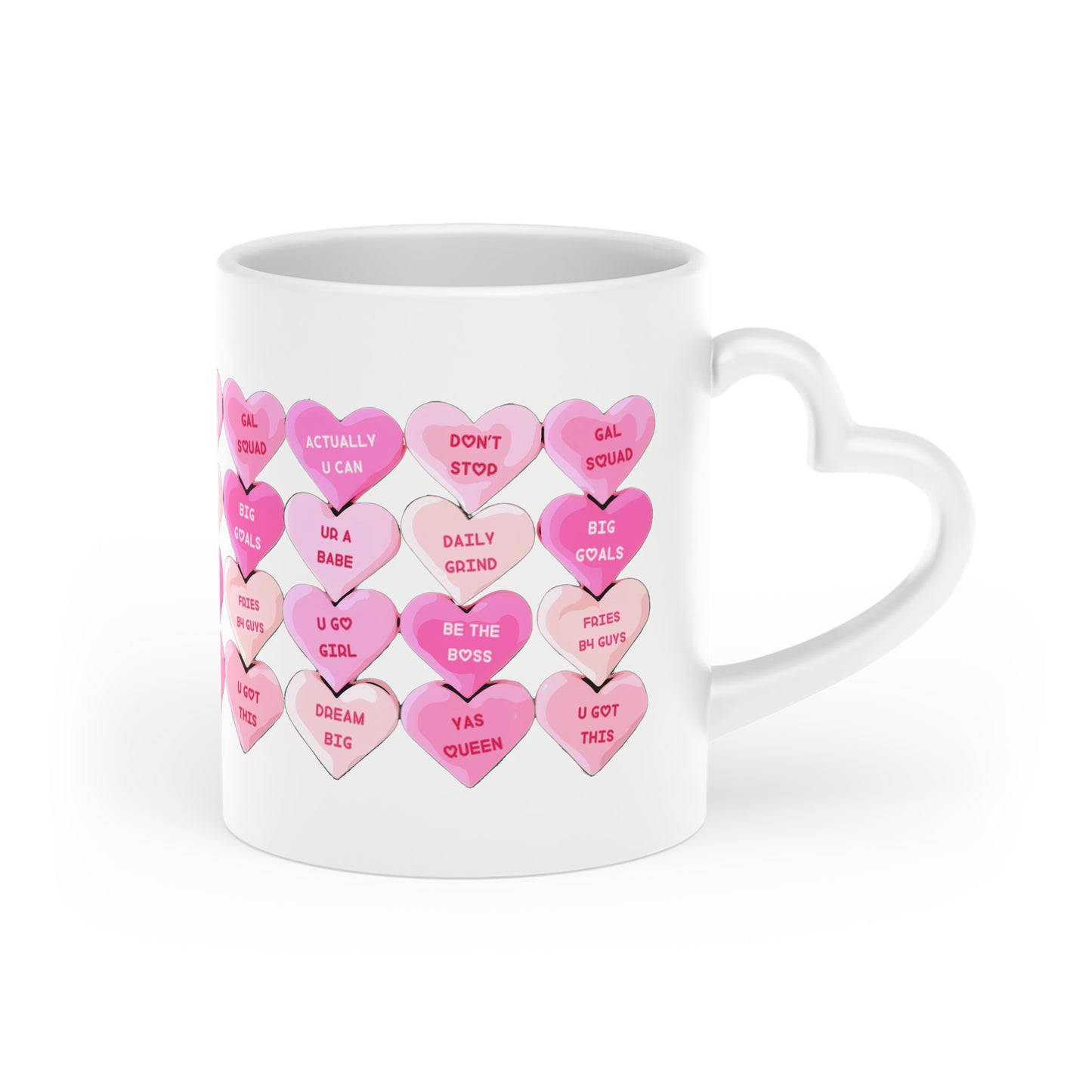 Candy Hearts - Heart Shaped Handle Mug