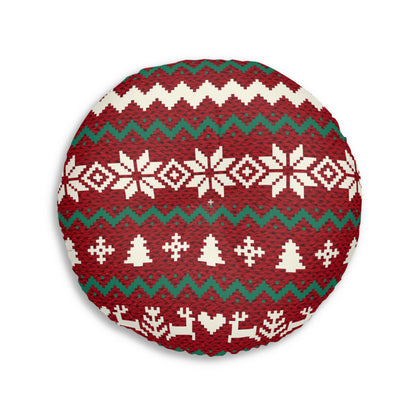 Santa Sweater - Tufted Round Floor Pillow