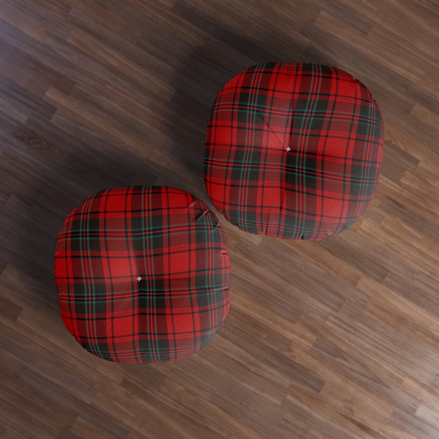 Merry Movies Plaid - Tufted Round Floor Pillow