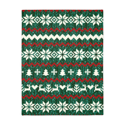 Santa's Sweater & Cup of Cheer - Velveteen Blanket (Two-sided print)