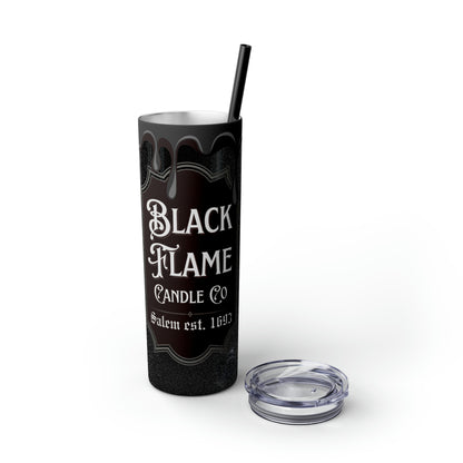 Black Flame - Skinny Tumbler with Straw