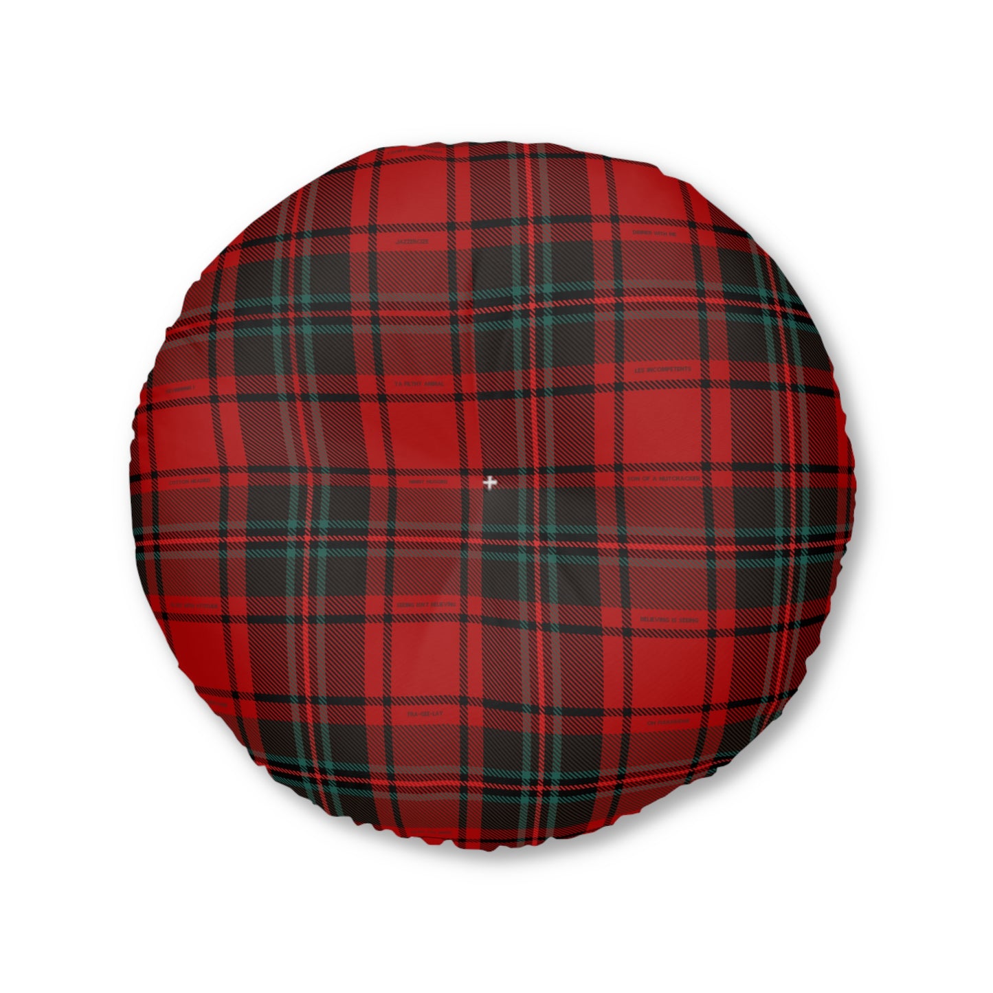 Merry Movies Plaid - Tufted Round Floor Pillow