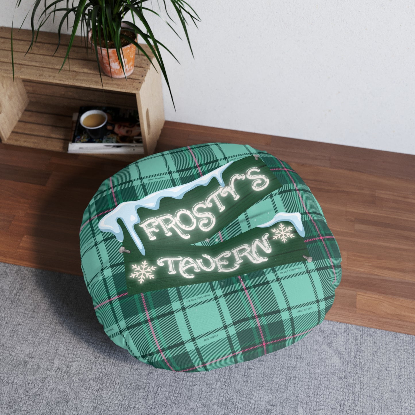Frosty's Tavern - Tufted Round Floor Pillow