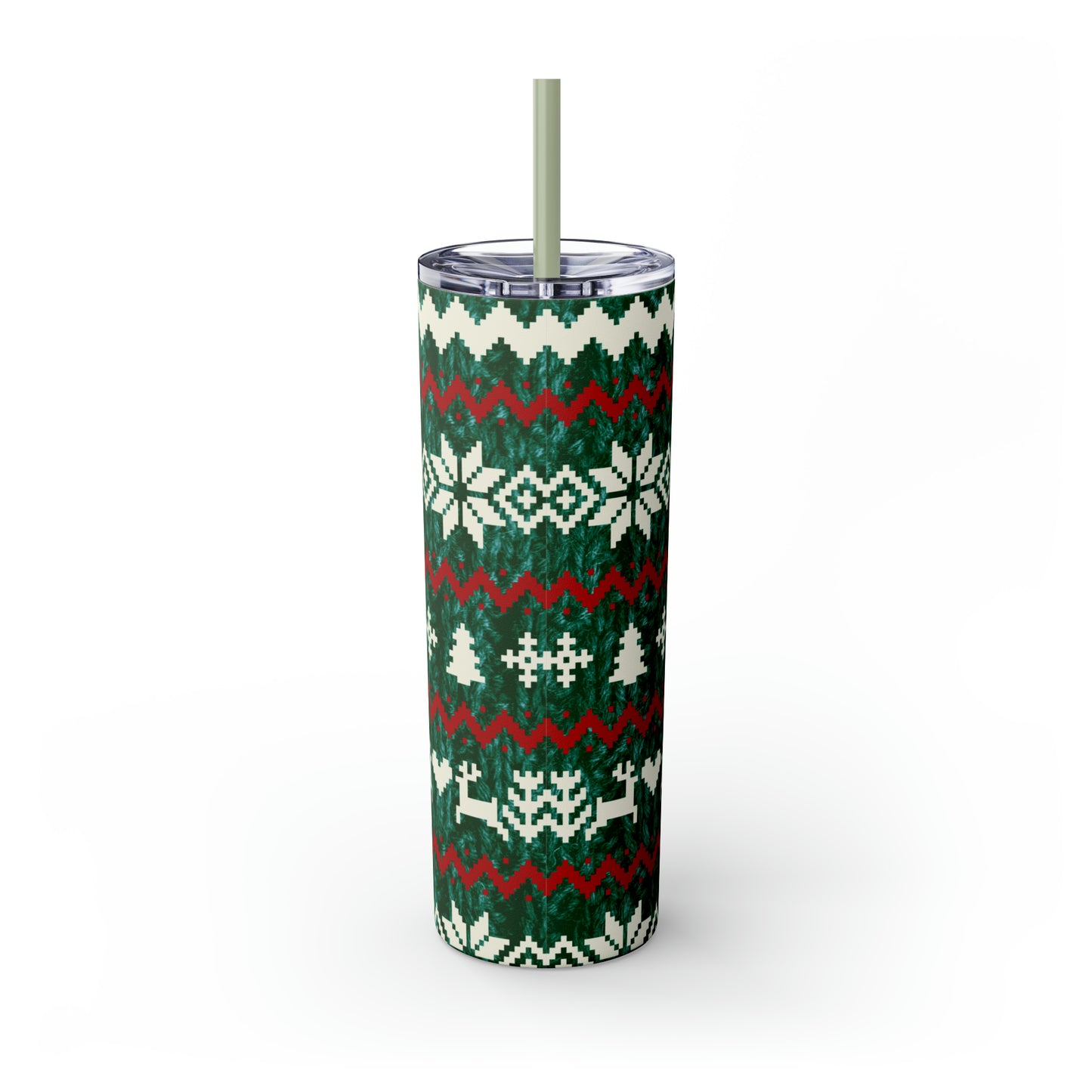 Cup of Cheer - Skinny Tumbler with Straw