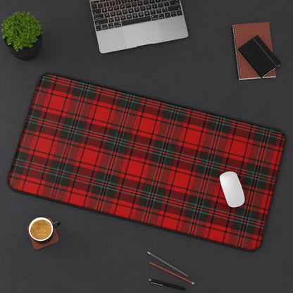 Merry Movies Red Plaid Desk Mat