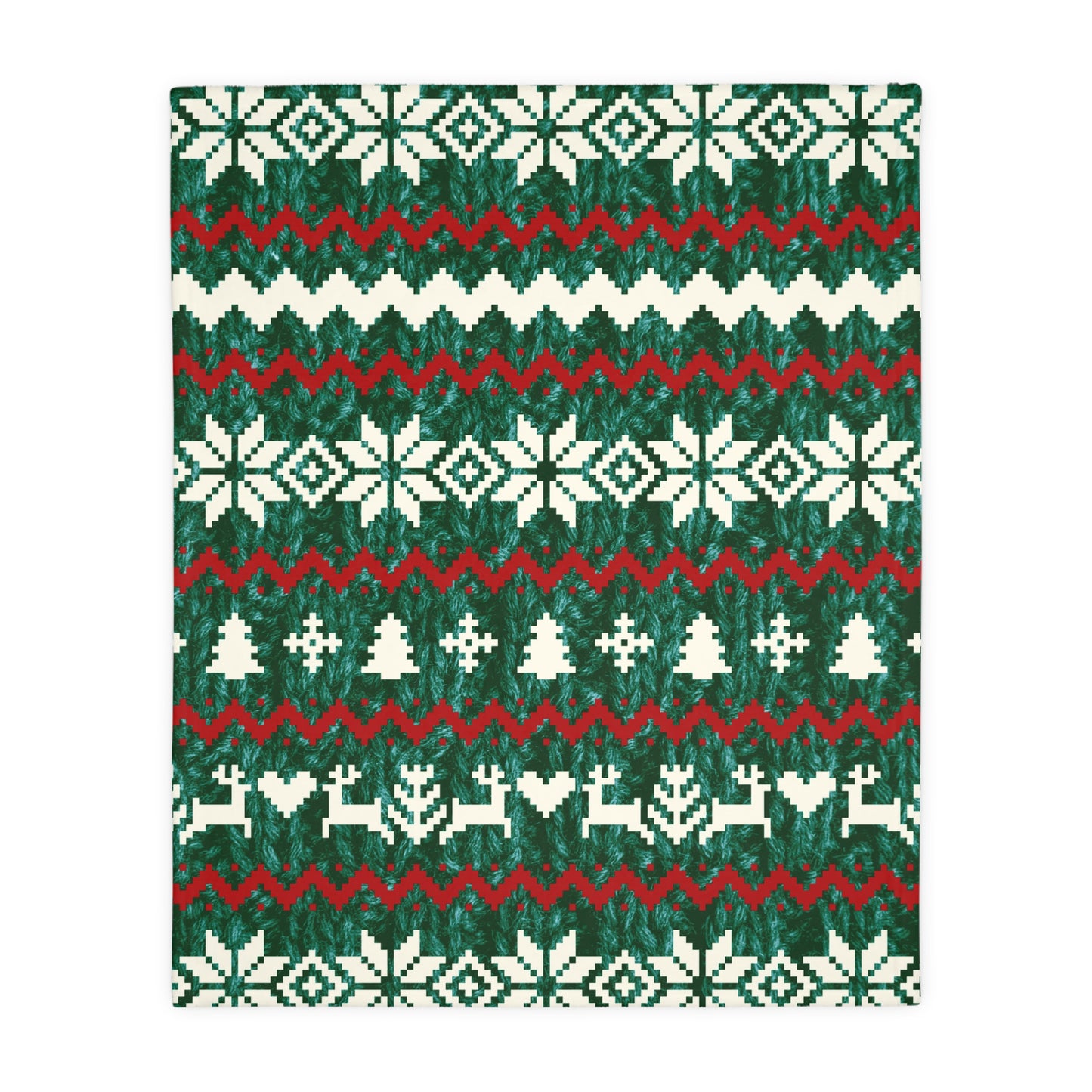 Santa's Sweater & Cup of Cheer - Velveteen Blanket (Two-sided print)